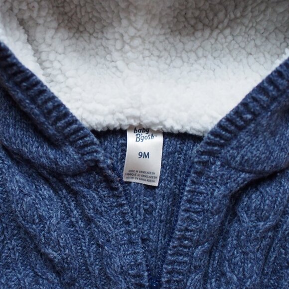 Baby B'Gosh | Baby Boy Cable Knit Sweater Zip Hoodie - Picture 2 of 4